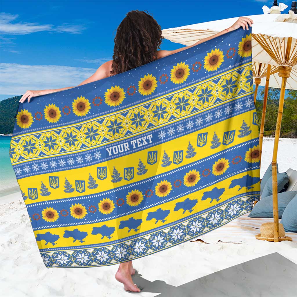 Ukraine Christmas Sarong Tryzub With Map Folk Pattern - Wonder Print Shop