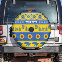 Ukraine Christmas Spare Tire Cover Tryzub With Map Folk Pattern - Wonder Print Shop