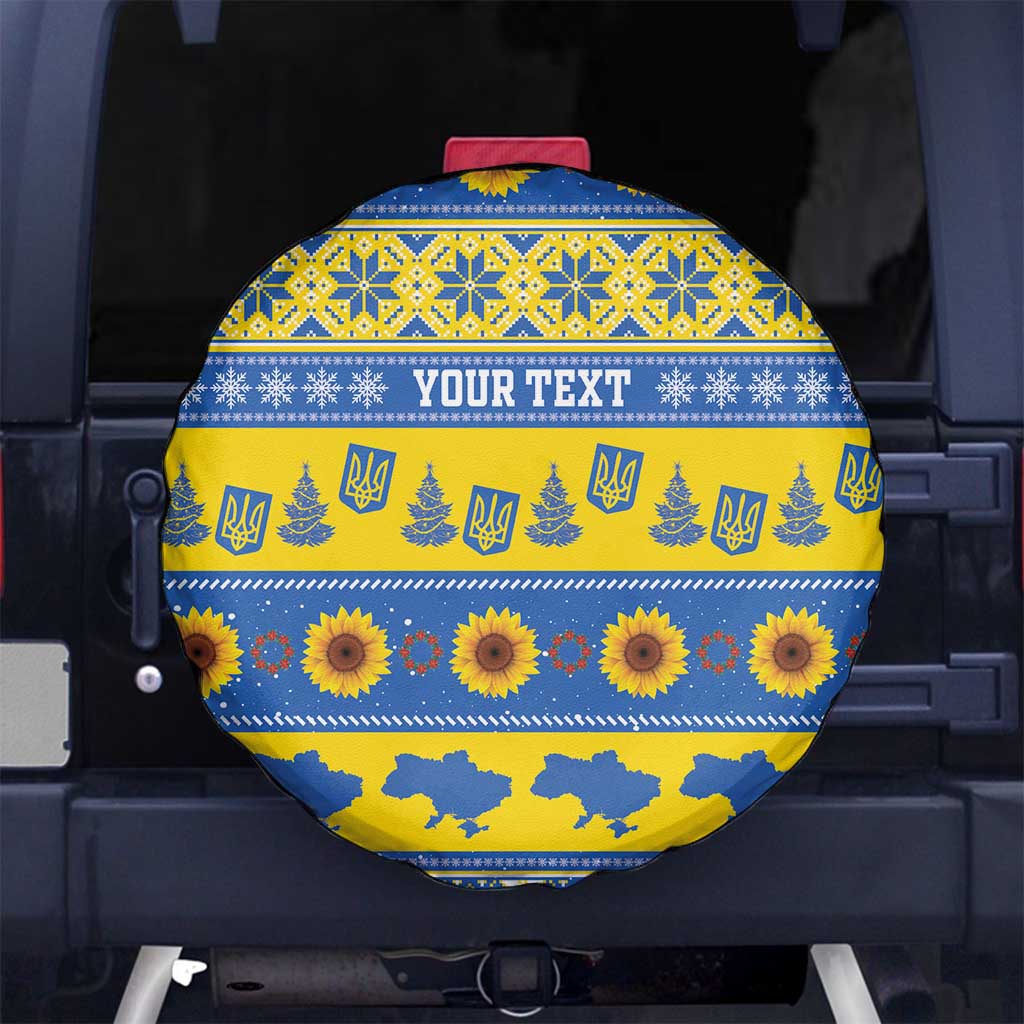 Ukraine Christmas Spare Tire Cover Tryzub With Map Folk Pattern - Wonder Print Shop
