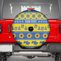 Ukraine Christmas Spare Tire Cover Tryzub With Map Folk Pattern - Wonder Print Shop