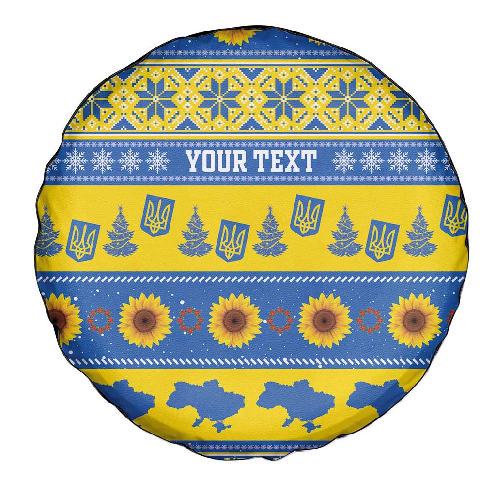 Ukraine Christmas Spare Tire Cover Tryzub With Map Folk Pattern - Wonder Print Shop