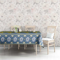 Ukraine Christmas Tablecloth Tryzub With Map Folk Pattern - Wonder Print Shop