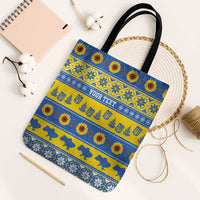 Ukraine Christmas Tote Bag Tryzub With Map Folk Pattern - Wonder Print Shop
