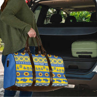 Ukraine Christmas Travel Bag Tryzub With Map Folk Pattern - Wonder Print Shop