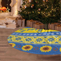 Ukraine Christmas Tree Skirt Tryzub With Map Folk Pattern - Wonder Print Shop
