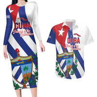 Cuba Liberation Day Couples Matching Long Sleeve Bodycon Dress and Hawaiian Shirt Triumph Of The Revolution - Wonder Print Shop