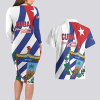 Cuba Liberation Day Couples Matching Long Sleeve Bodycon Dress and Hawaiian Shirt Triumph Of The Revolution - Wonder Print Shop