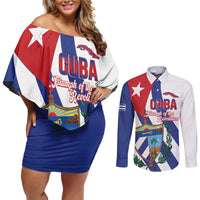Cuba Liberation Day Couples Matching Off Shoulder Short Dress and Long Sleeve Button Shirt Triumph Of The Revolution - Wonder Print Shop