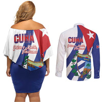 Cuba Liberation Day Couples Matching Off Shoulder Short Dress and Long Sleeve Button Shirt Triumph Of The Revolution - Wonder Print Shop