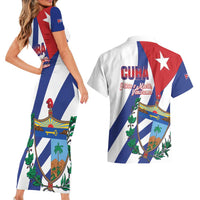 Cuba Liberation Day Couples Matching Short Sleeve Bodycon Dress and Hawaiian Shirt Triumph Of The Revolution - Wonder Print Shop