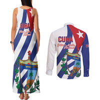 Cuba Liberation Day Couples Matching Tank Maxi Dress and Long Sleeve Button Shirt Triumph Of The Revolution - Wonder Print Shop