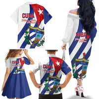Cuba Liberation Day Family Matching Off The Shoulder Long Sleeve Dress and Hawaiian Shirt Triumph Of The Revolution - Wonder Print Shop