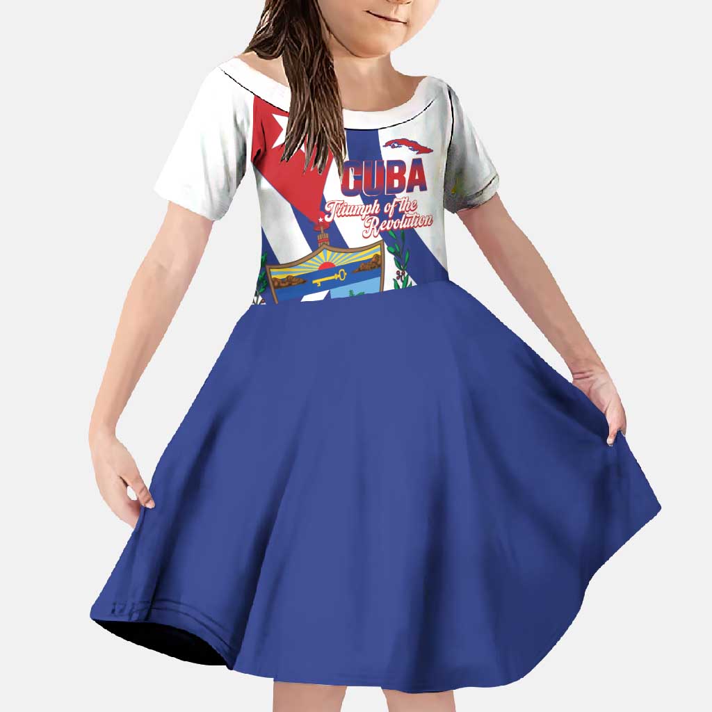 Cuba Liberation Day Family Matching Off Shoulder Maxi Dress and Hawaiian Shirt Triumph Of The Revolution - Wonder Print Shop