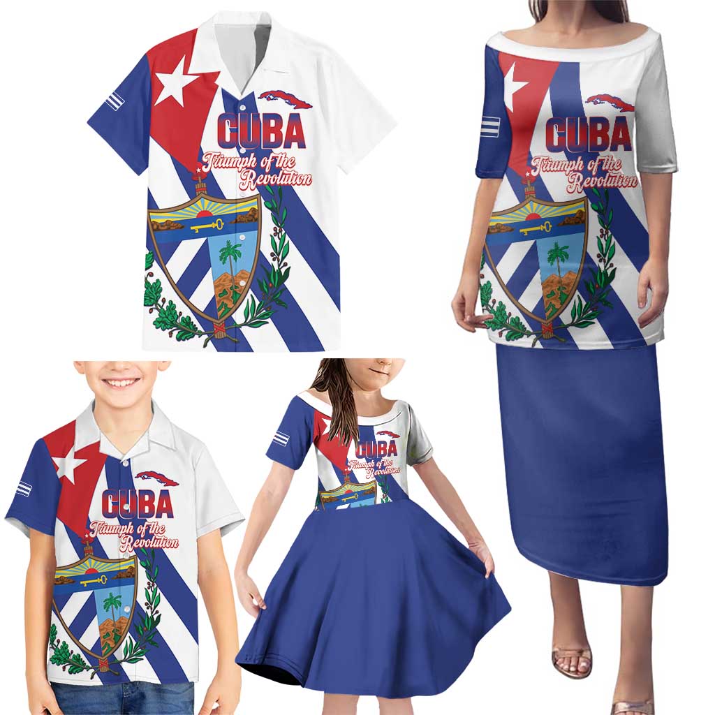 Cuba Liberation Day Family Matching Puletasi and Hawaiian Shirt Triumph Of The Revolution - Wonder Print Shop
