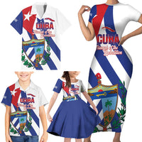 Cuba Liberation Day Family Matching Short Sleeve Bodycon Dress and Hawaiian Shirt Triumph Of The Revolution - Wonder Print Shop