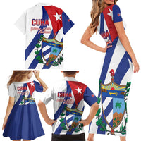 Cuba Liberation Day Family Matching Short Sleeve Bodycon Dress and Hawaiian Shirt Triumph Of The Revolution - Wonder Print Shop