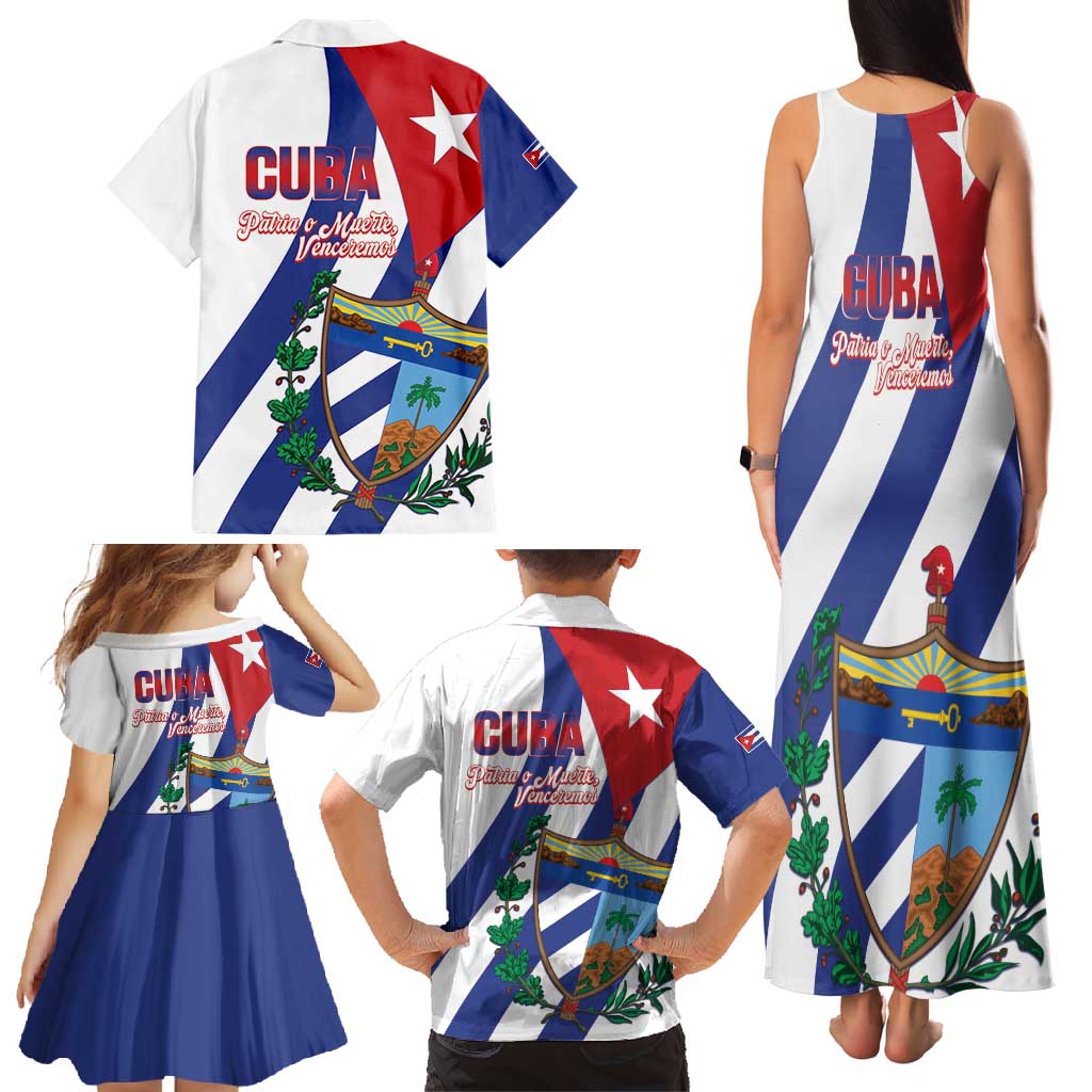 Cuba Liberation Day Family Matching Tank Maxi Dress and Hawaiian Shirt Triumph Of The Revolution - Wonder Print Shop