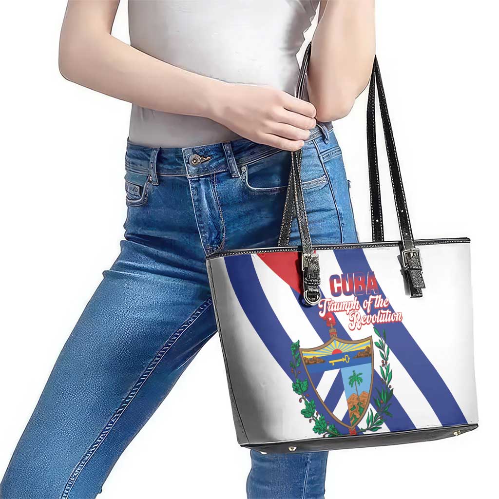 Cuba Liberation Day Leather Tote Bag Triumph Of The Revolution - Wonder Print Shop