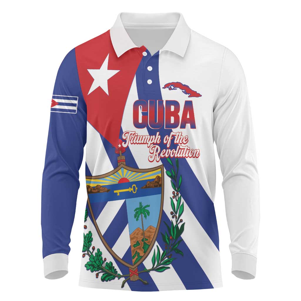 Cuba Liberation Day Long Sleeve Polo Shirt Triumph Of The Revolution - Wonder Print Shop