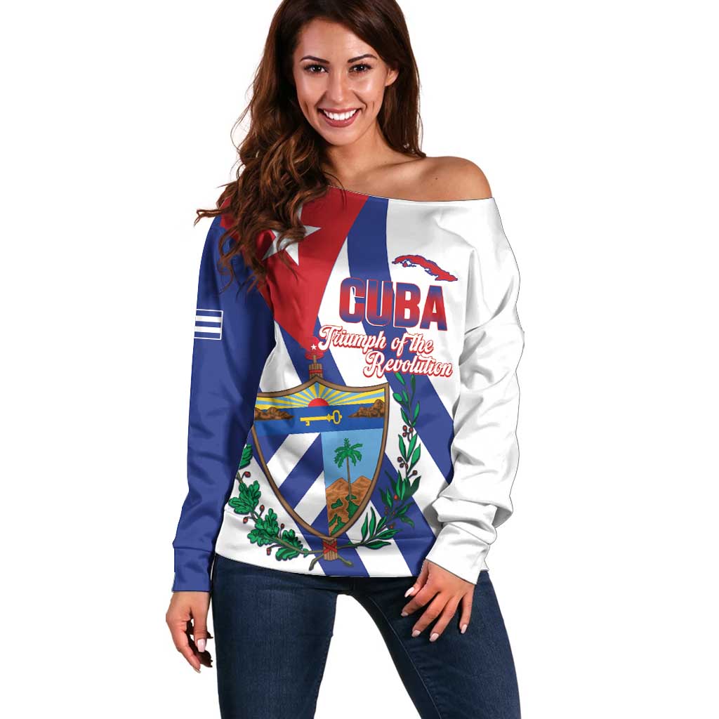 Cuba Liberation Day Off Shoulder Sweater Triumph Of The Revolution - Wonder Print Shop