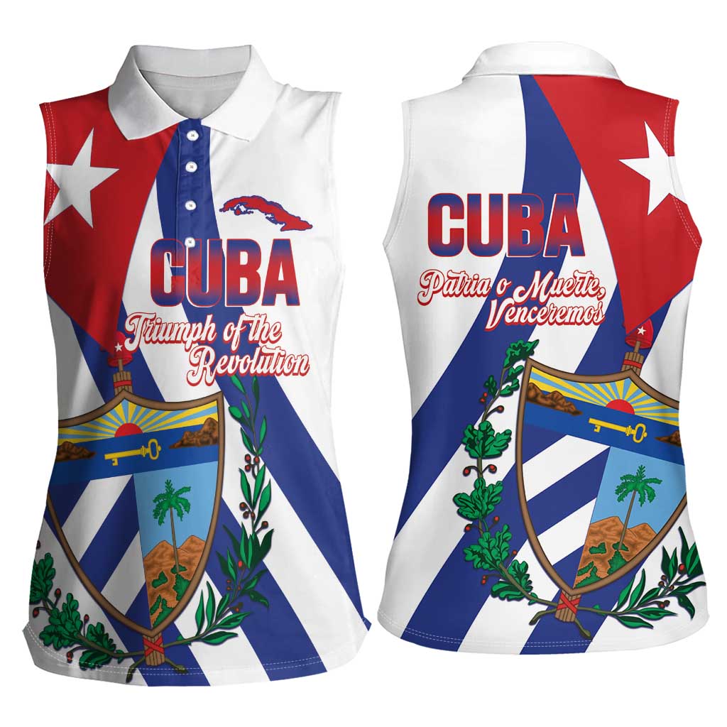 Cuba Liberation Day Women Sleeveless Polo Shirt Triumph Of The Revolution - Wonder Print Shop