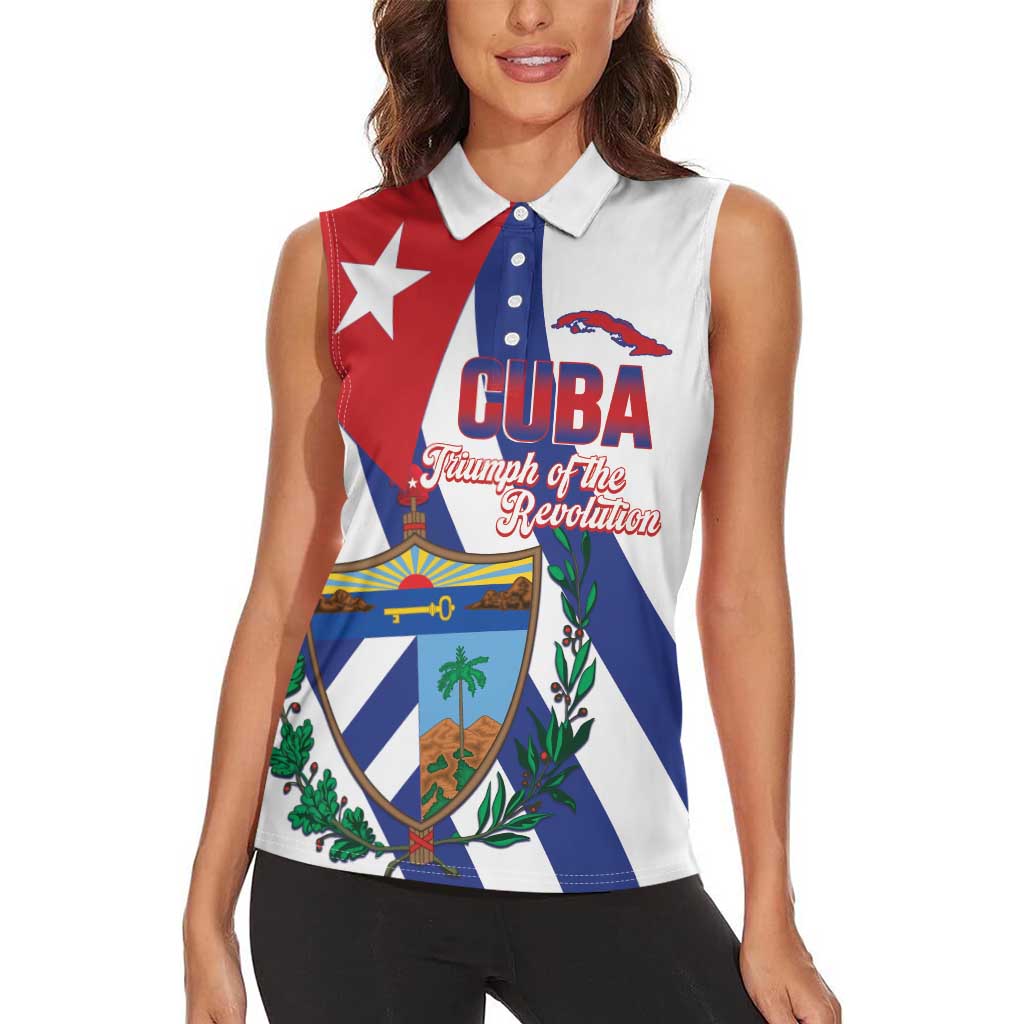 Cuba Liberation Day Women Sleeveless Polo Shirt Triumph Of The Revolution - Wonder Print Shop