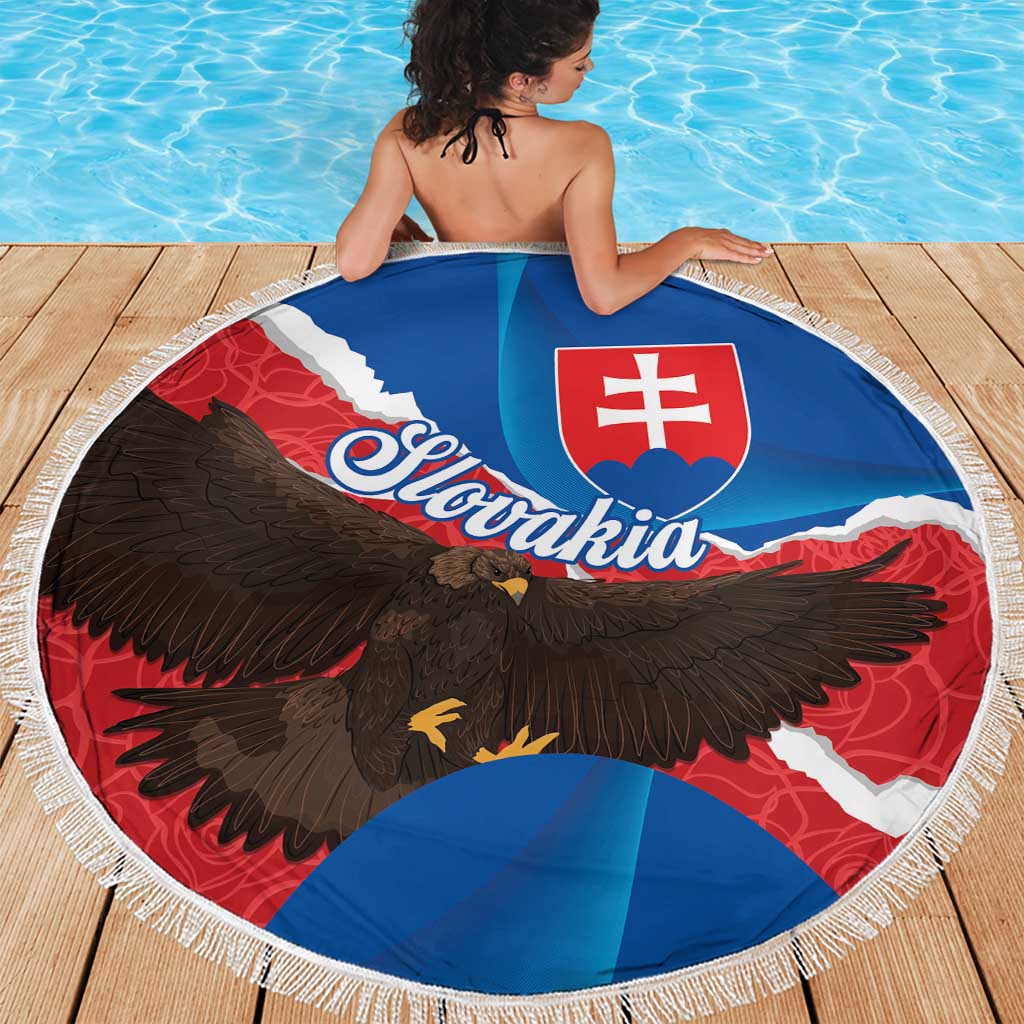 Slovakia Restoration Day Beach Blanket Happy 1st Of January - Slovak Golden Eagle - Wonder Print Shop