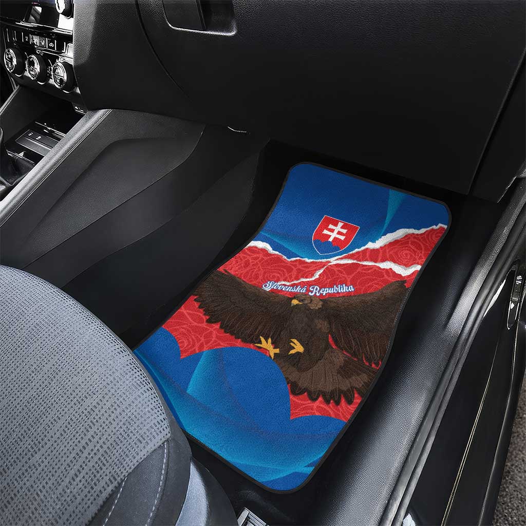 Slovakia Restoration Day Car Mats Happy 1st Of January - Slovak Golden Eagle - Wonder Print Shop
