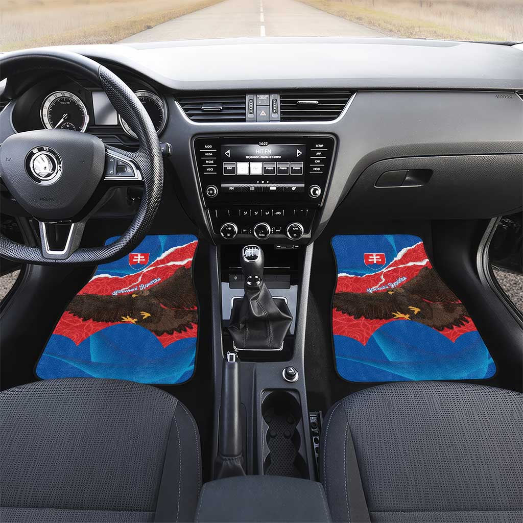 Slovakia Restoration Day Car Mats Happy 1st Of January - Slovak Golden Eagle - Wonder Print Shop