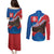 Slovakia Restoration Day Couples Matching Puletasi and Long Sleeve Button Shirt Happy 1st Of January - Slovak Golden Eagle - Wonder Print Shop
