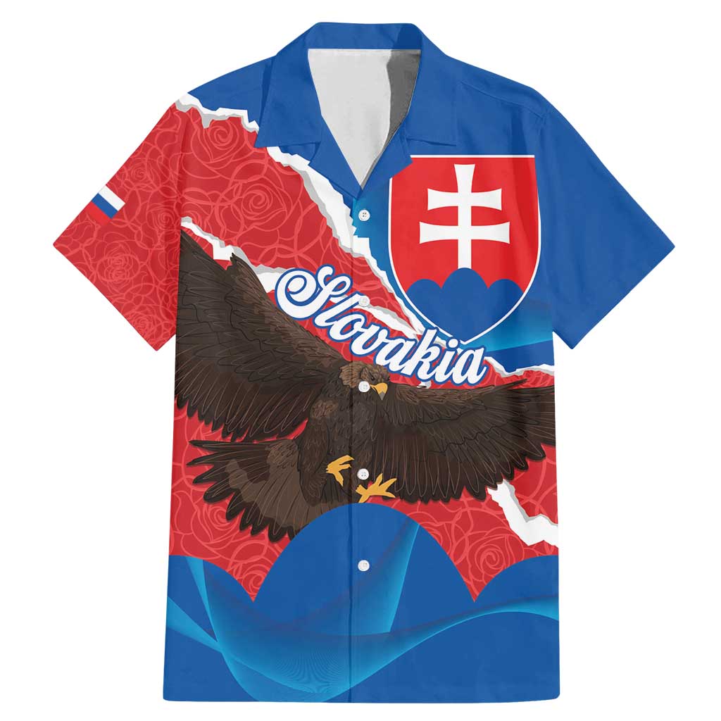 Slovakia Restoration Day Family Matching Mermaid Dress and Hawaiian Shirt Happy 1st Of January - Slovak Golden Eagle - Wonder Print Shop