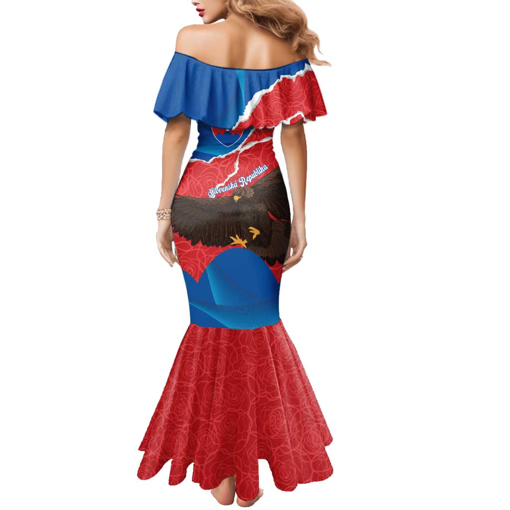 Slovakia Restoration Day Family Matching Mermaid Dress and Hawaiian Shirt Happy 1st Of January - Slovak Golden Eagle - Wonder Print Shop