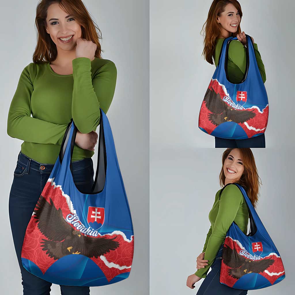 Slovakia Restoration Day Grocery Bag Happy 1st Of January - Slovak Golden Eagle