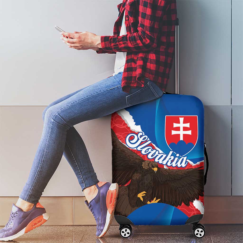 Slovakia Restoration Day Luggage Cover Happy 1st Of January - Slovak Golden Eagle - Wonder Print Shop