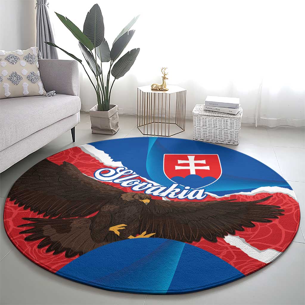 Slovakia Restoration Day Round Carpet Happy 1st Of January - Slovak Golden Eagle