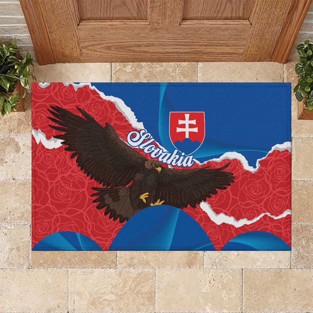 Slovakia Restoration Day Rubber Doormat Happy 1st Of January - Slovak Golden Eagle - Wonder Print Shop