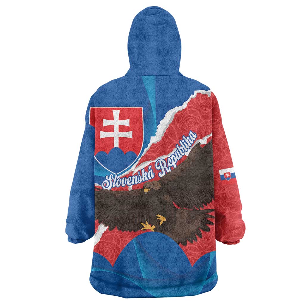 Slovakia Restoration Day Wearable Blanket Hoodie Happy 1st Of January - Slovak Golden Eagle - Wonder Print Shop