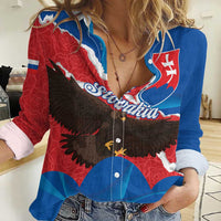 Slovakia Restoration Day Women Casual Shirt Happy 1st Of January - Slovak Golden Eagle - Wonder Print Shop