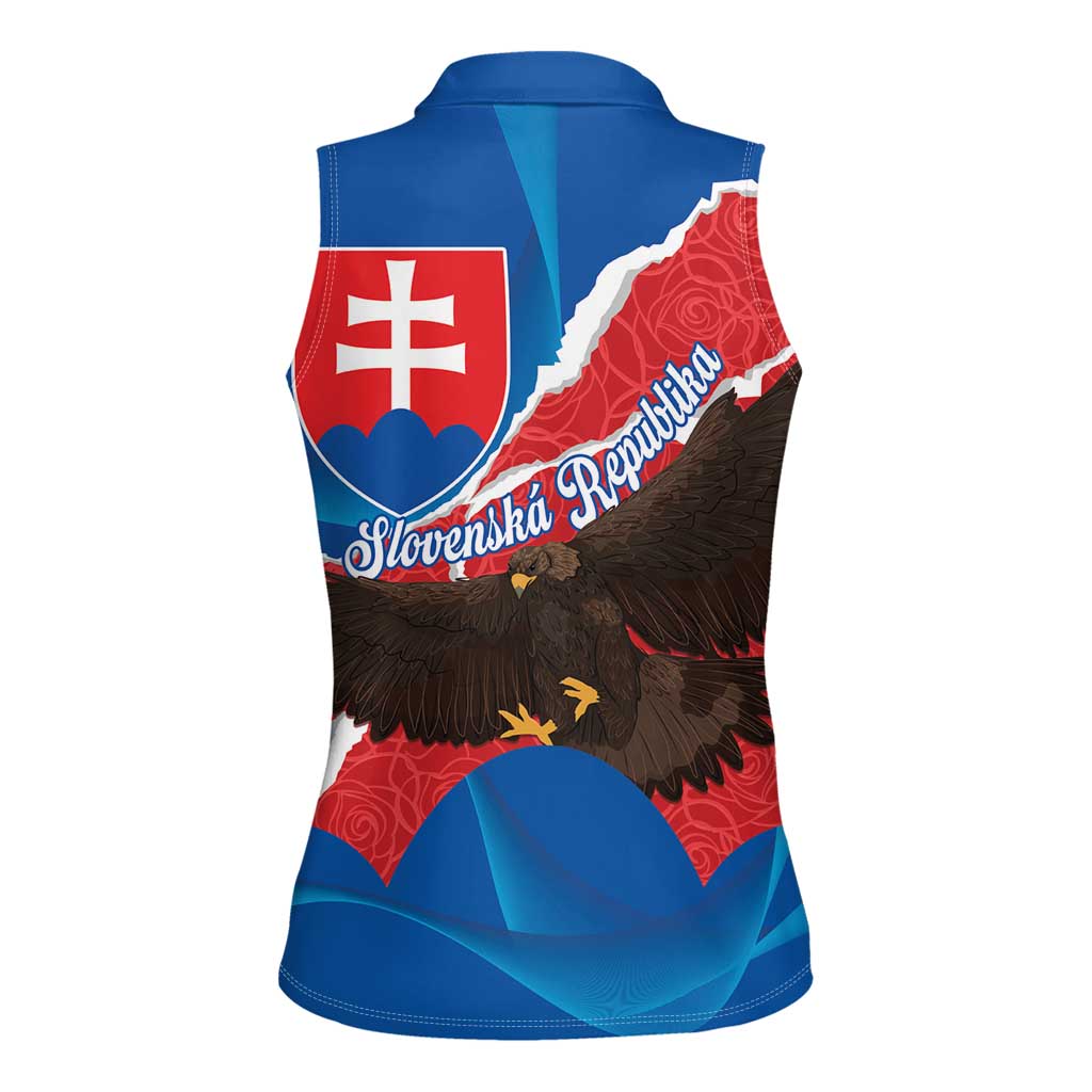 Slovakia Restoration Day Women Sleeveless Polo Shirt Happy 1st Of January - Slovak Golden Eagle - Wonder Print Shop