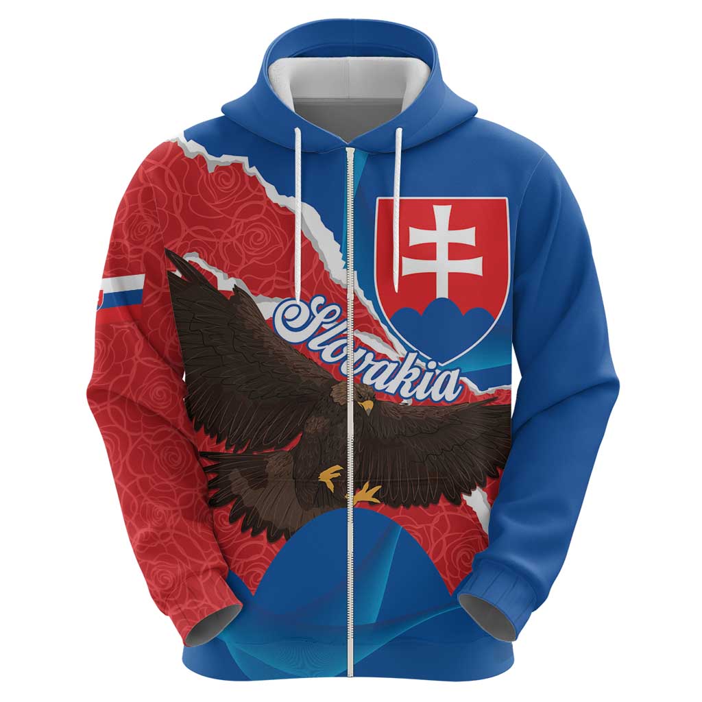 Slovakia Restoration Day Zip Hoodie Happy 1st Of January - Slovak Golden Eagle - Wonder Print Shop