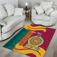 Sri Lanka Independence Day Area Rug Sri Lankan Lion Mix Sinhalese Pattern - Wonder Print Shop