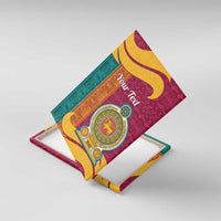 Sri Lanka Independence Day Canvas Wall Art Sri Lankan Lion Mix Sinhalese Pattern - Wonder Print Shop