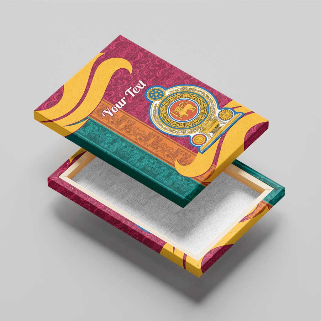 Sri Lanka Independence Day Canvas Wall Art Sri Lankan Lion Mix Sinhalese Pattern - Wonder Print Shop