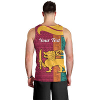 Sri Lanka Independence Day Men Tank Top Sri Lankan Lion Mix Sinhalese Pattern - Wonder Print Shop