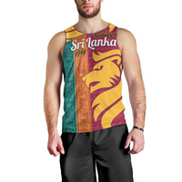 Sri Lanka Independence Day Men Tank Top Sri Lankan Lion Mix Sinhalese Pattern - Wonder Print Shop