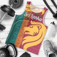 Sri Lanka Independence Day Men Tank Top Sri Lankan Lion Mix Sinhalese Pattern - Wonder Print Shop