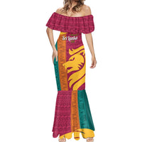 Sri Lanka Independence Day Mermaid Dress Sri Lankan Lion Mix Sinhalese Pattern - Wonder Print Shop