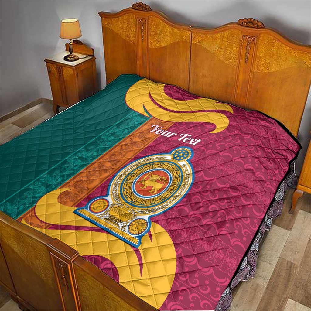 Sri Lanka Independence Day Quilt Sri Lankan Lion Mix Sinhalese Pattern - Wonder Print Shop