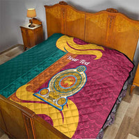 Sri Lanka Independence Day Quilt Sri Lankan Lion Mix Sinhalese Pattern - Wonder Print Shop