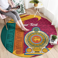 Sri Lanka Independence Day Round Carpet Sri Lankan Lion Mix Sinhalese Pattern